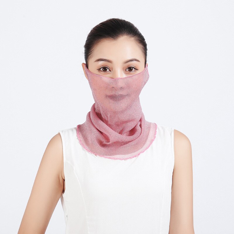 neue Gold seide Gesicht Maske Schutz Frauen Sonne Schals Hals Abdeckung fest drucken Dame Wandern Reiten Mund Schal Ring wickelt: 16