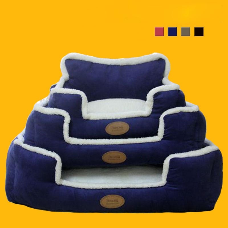 Niche de luxe amovible et lavable pour chien, niche douce et chaude pour chat, lit pour chiot, confortable, grand canapé pour animaux de compagnie, tapis et coussin