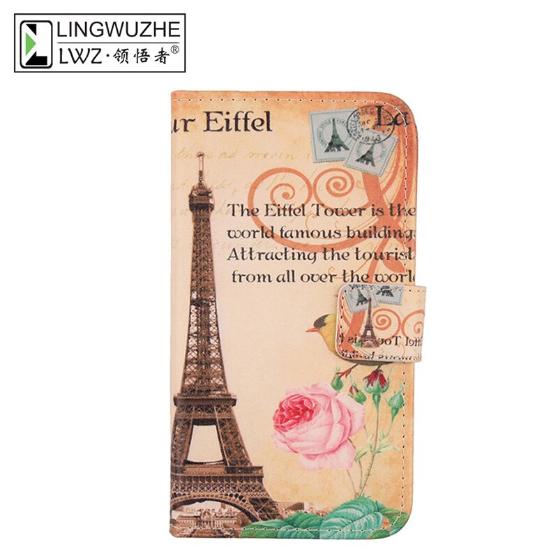 Voor Kat S52 Case 5.65 inch Leather Flip Met Card Packet Zakken Telefoon Case Voor Kat S52 Holster Coque: Yellow Tower