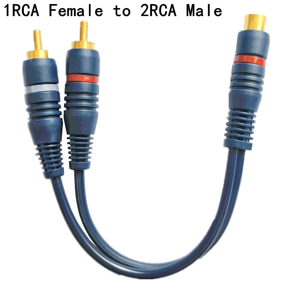 Line Cooper Wire 2 RCA Female To 1 RCA Male Splitter Cable Audio Splitter Distributor Converter Speaker Gold Cable Cord: black / 3m