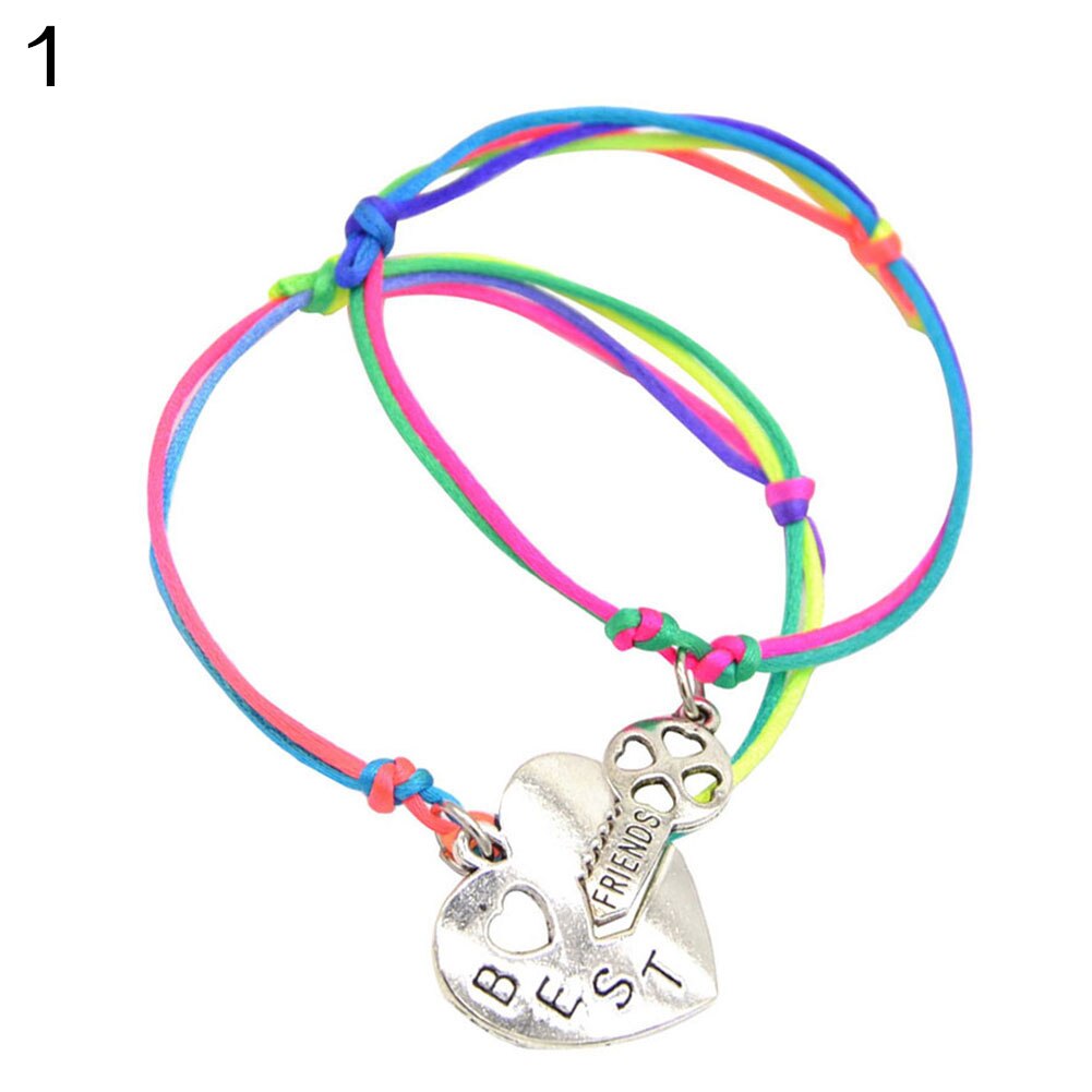Mode Vrouwen Meisje Brief Gesneden Hart BFF Beste Vriend Bijpassende Armband 2