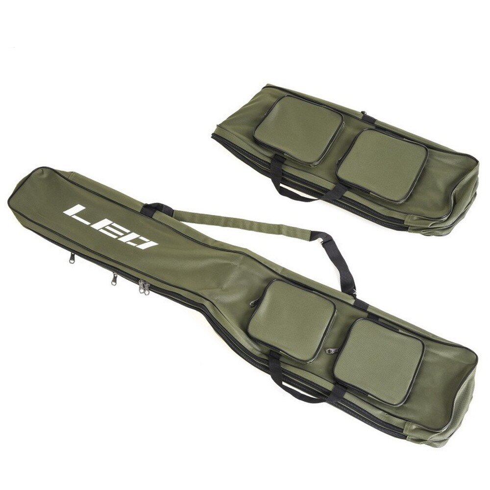 130cm Multifunctional Fishing Rod Storage Bag Portable Fishing Tackle Bag Tools Storage For Carp Fishing 2 Layer Large Capacity: Green