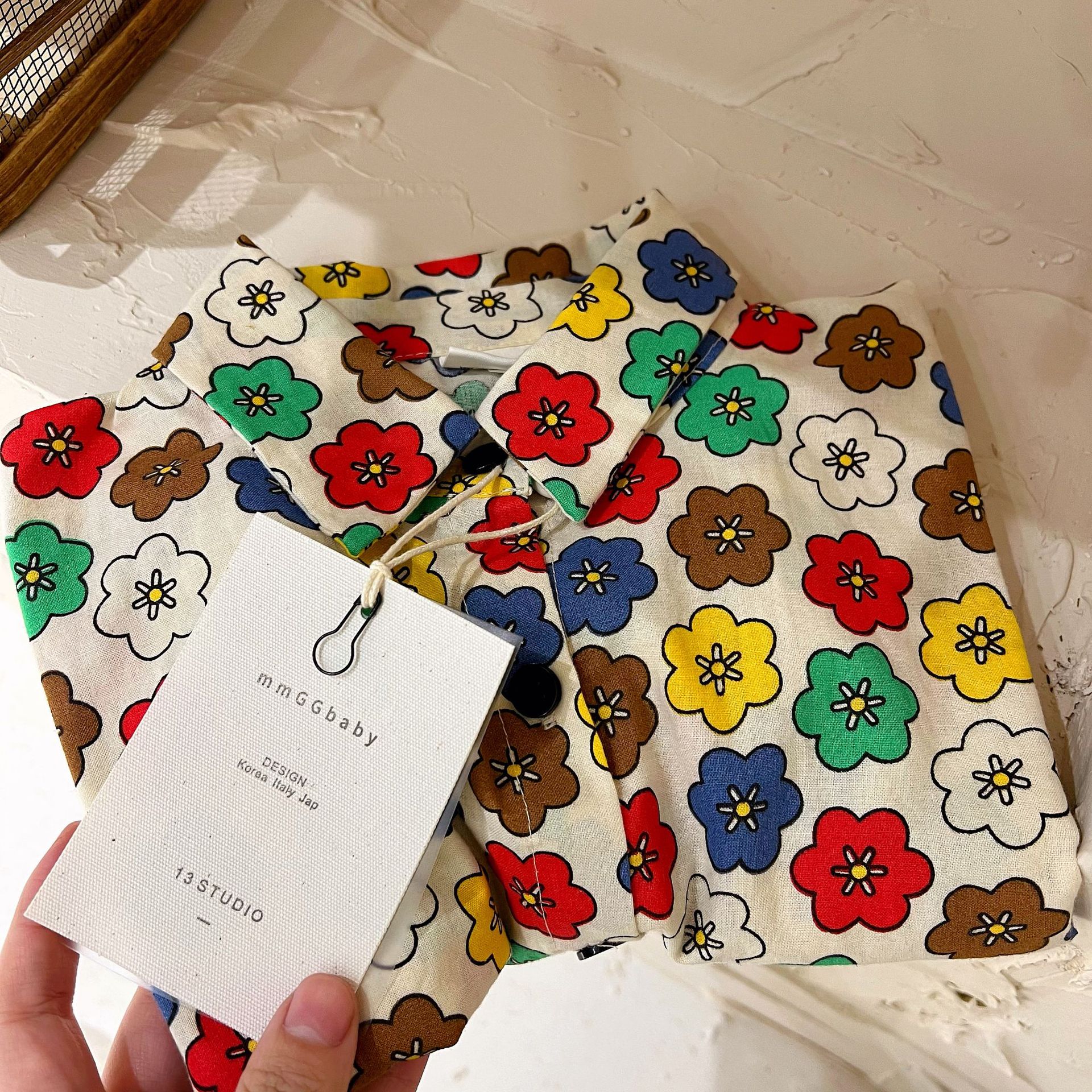 9890B abbigliamento per bambini camicia da ragazzo primavera autunno 2022 nuova giacca da camicia da ragazza coreana a maniche lunghe 2-9 anni camicette da bambino: 120 for 5y