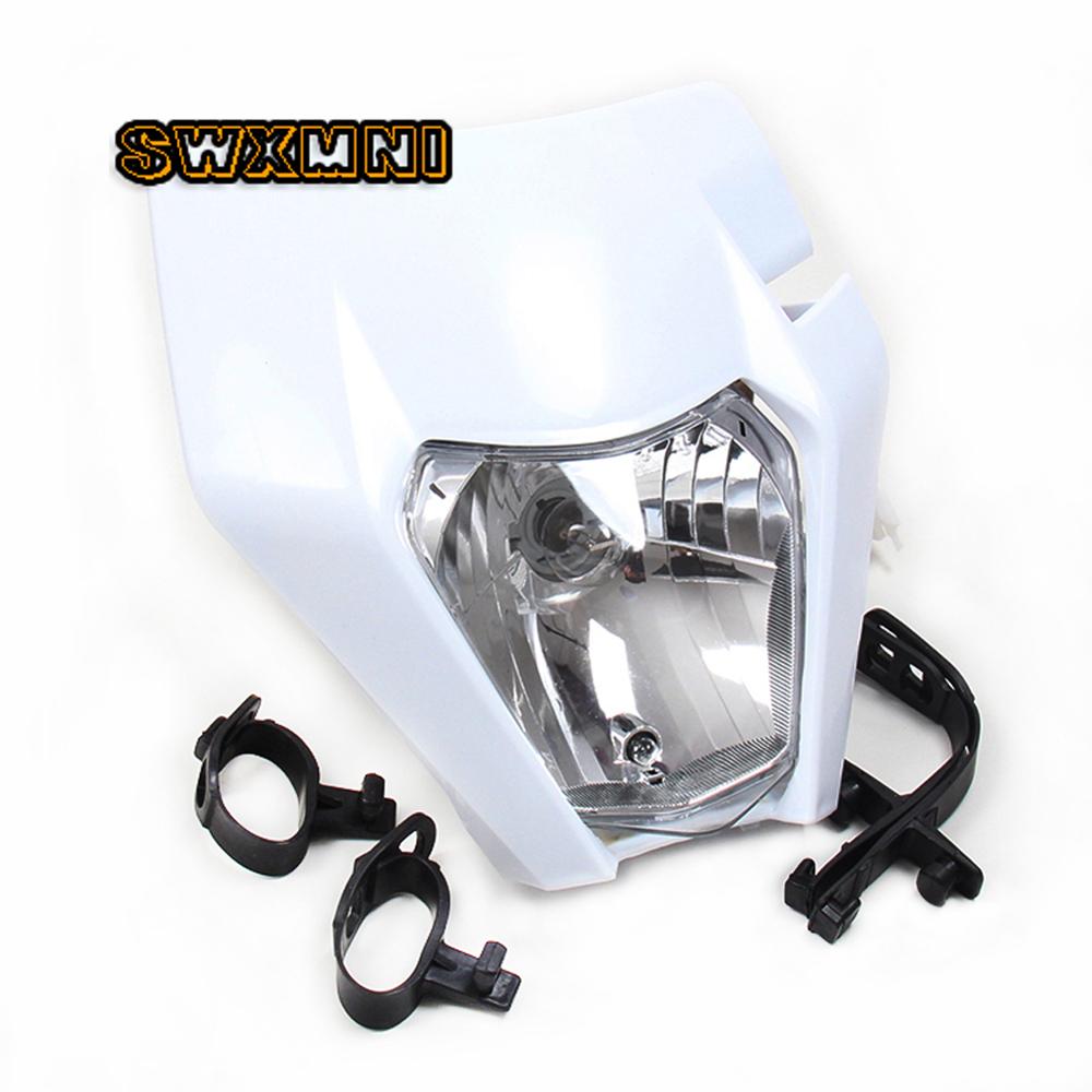 Faro delantero para Moto rcycle, para 18 KTM, EXC, XCF, SX, F, SMR, Enduro, Dirt Bike, cross, Super Moto, H4: white