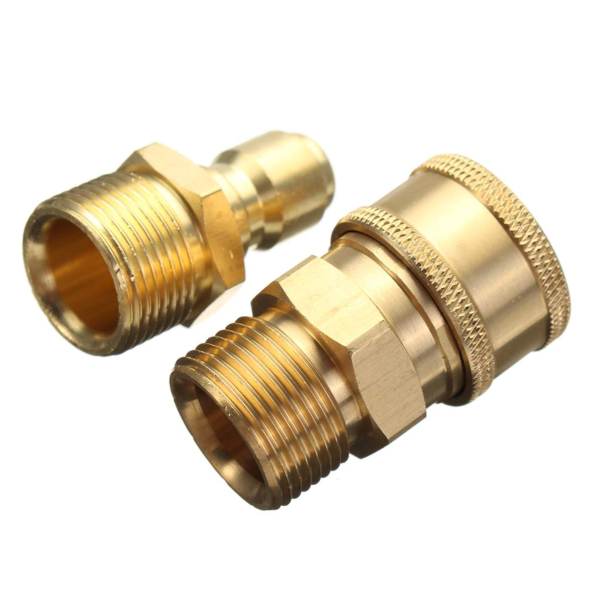 2pcs 3/8" Quick Connect Coupler Adapter Male To M22 Male Pressure Washer Connector for Quick Connecting Garden Hose Car Washer