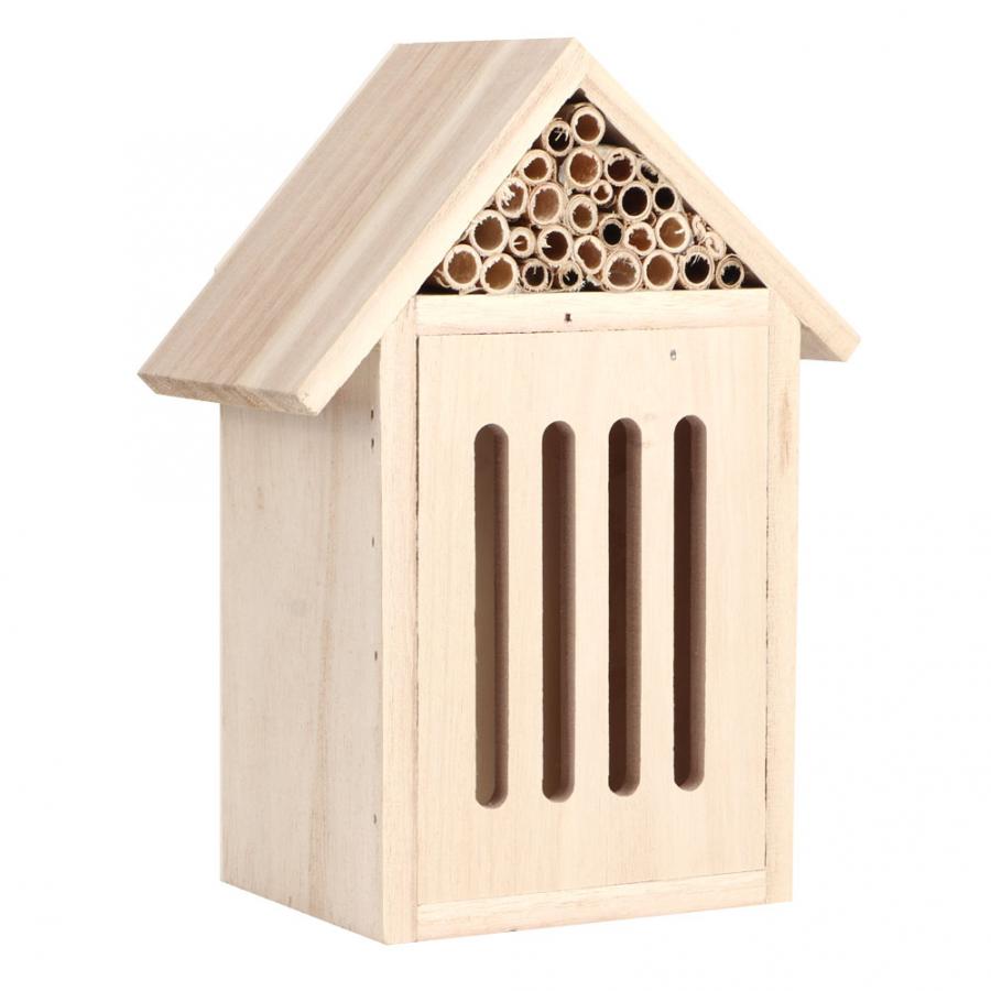 Garden Outdoor Wooden Insect Bee House Wood Bug Room Shelter Nesting Box Decoration Insect Cage