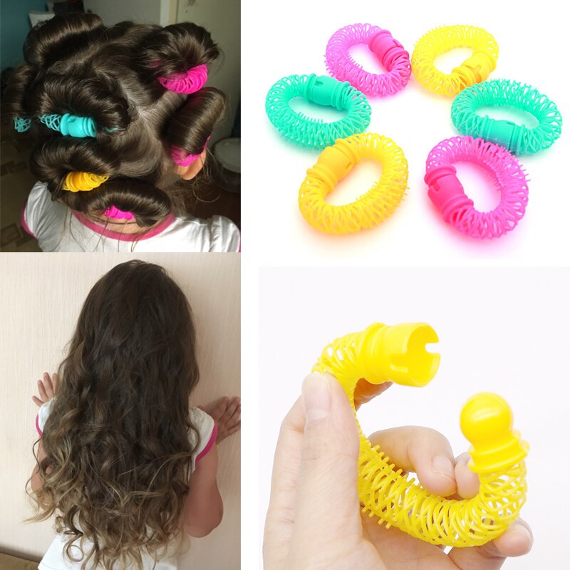 8/16 st hårstyling munkar hårstyling roller frisyr plast mjuk papiljotter spiral lockar rollers flickor gör det själv håraccessoarer