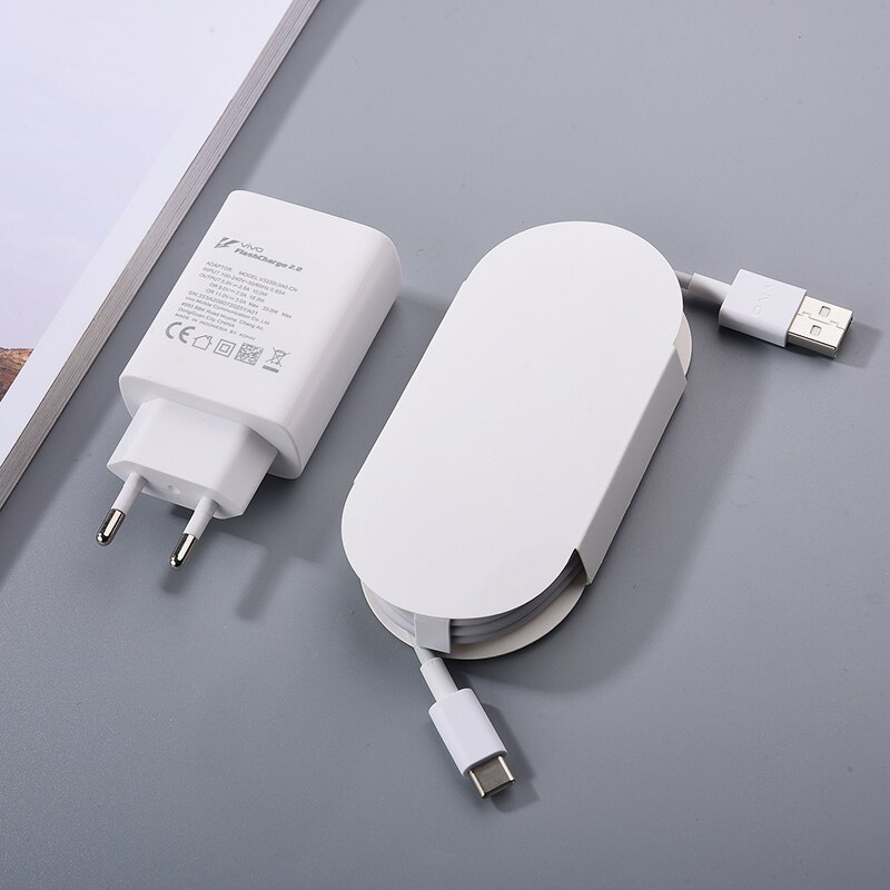 33w Fast Charging Charger Flash Charge USB C Cable For Vivo Z6 5G Z5 Y9s Y70s Y50 Y55S Y73S Y30 X27 V19 Pro S12 S10 X70 X60 OPPO: EU charger and cable