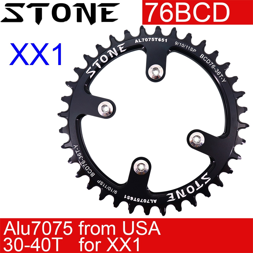 Plato de piedra 76 BCD para sram XX1, redondo, 30T, 32T, 34, 36, 38T, 40T, diente de bicicleta de montaña, plato dentado 76bcd