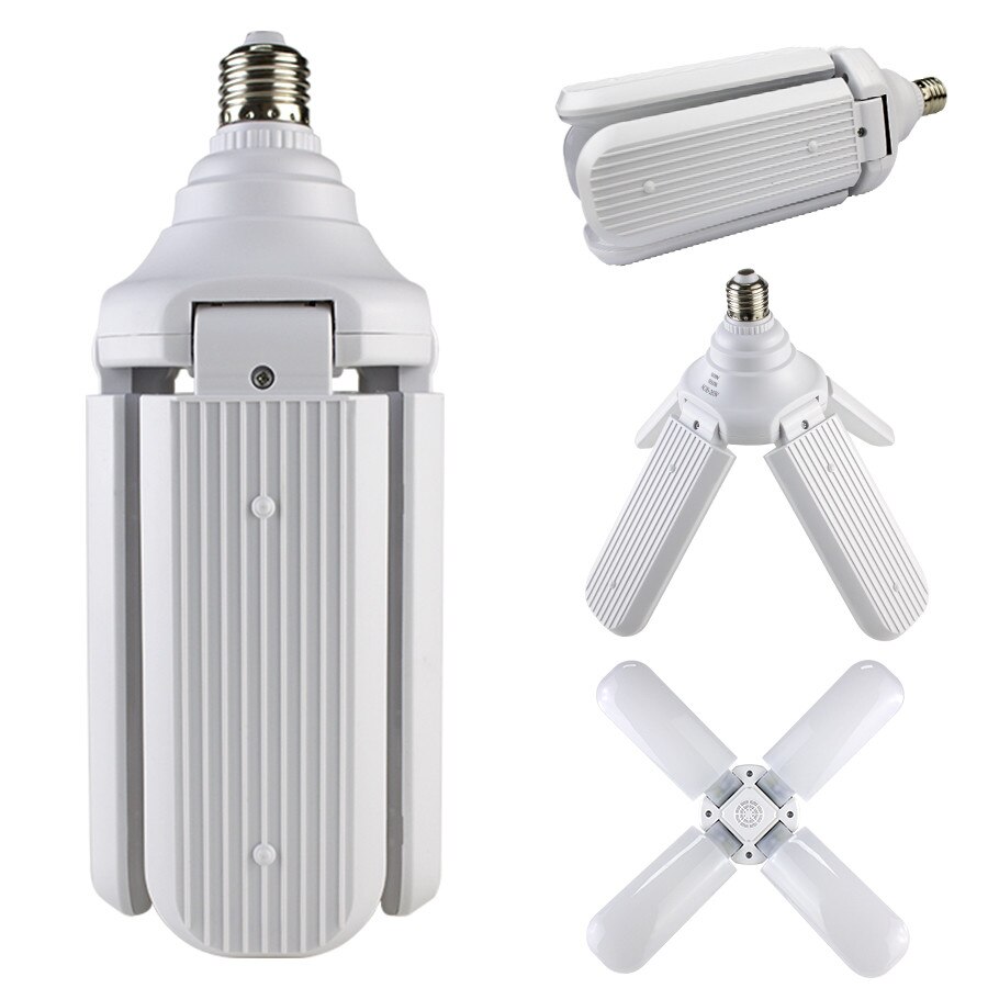 Førte highbay deformerbar garagelys 60w e27 85-265v 6000lm loftlampe til garage / loftsrum / kælder / hjem ledet minelampe  a1: 60w / Kold hvid