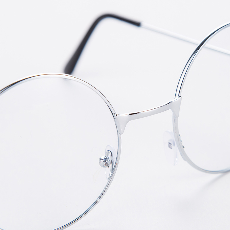 Mann kvinne retro butikk runde briller gjennomsiktig metall brilleinnfatning overdimensjonert rund sirkel brille