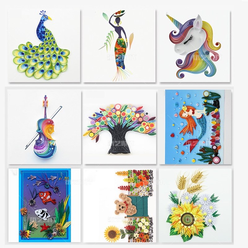 A4 Stencil Quilling Paper Art Paper Filigree Pattern Quilling Paper Template Origami Template Wall Art