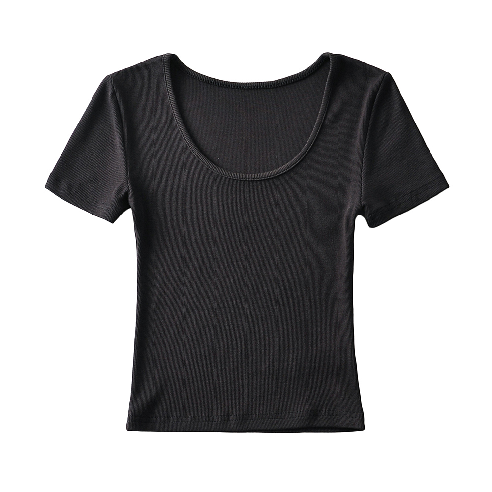 Bradely Michelle Casual Summer Woman Slim Fit T-shirt Tight Short-Sleeve O-neck Tee Crop Tops: S / black