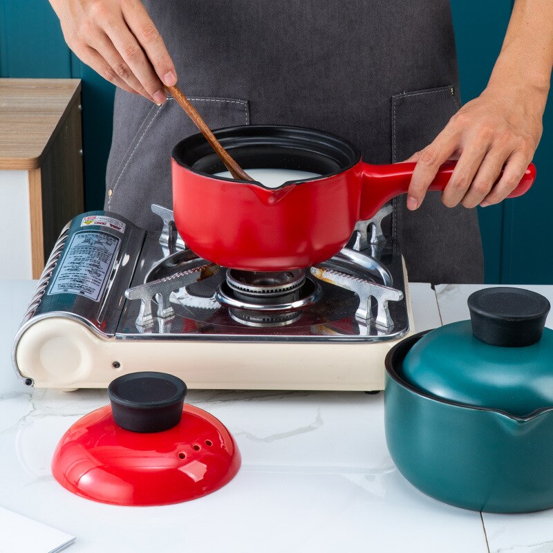 Casserole Mini Stew Pot With Handle Household Gas Ceramic Porridge Pot 1L