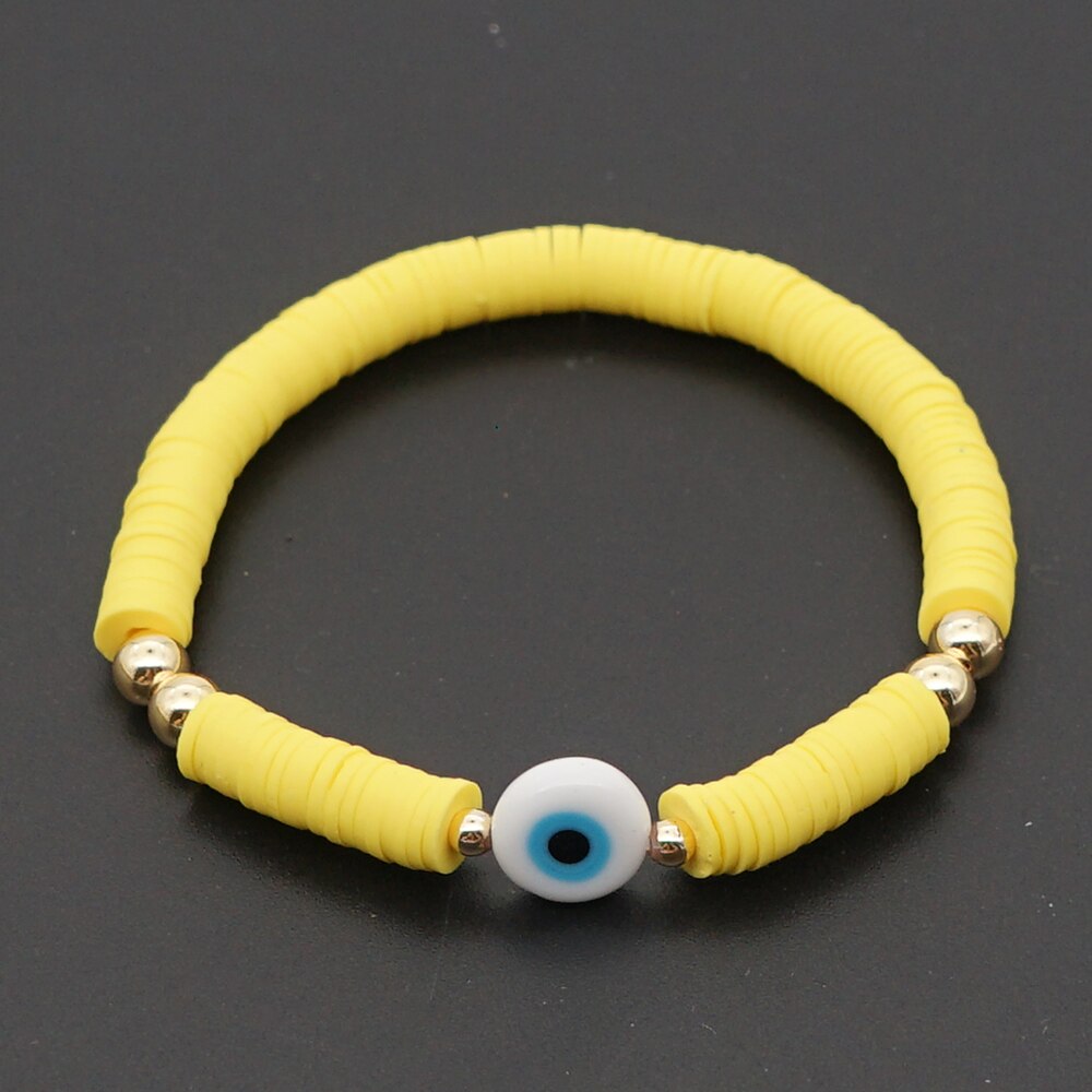 Go2Boho Evil Eye Armband Polymeer Klei Afrikaanse Armbanden Meisje Heishi Disc Kralen Ojo Turco Vrouwen Koppels Armband