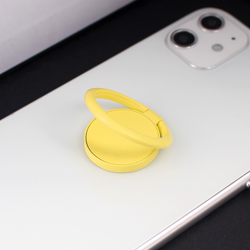 360 stopni palec na telefon komórkowy, z molościeniem stojak na smartfona wspornik obsady akcesoria okrągła na telefon uchwyt na palec uchwyt na wtyczkę: żółty