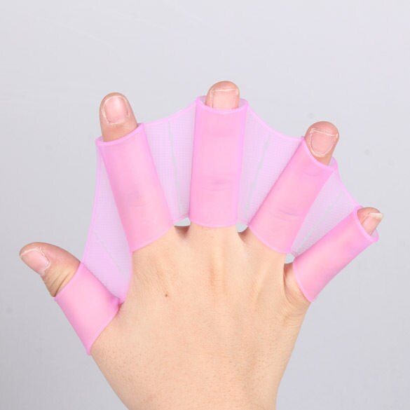 Svømming hånd finger fin læring svømmebasseng tilbehør finger slitasje 3 farger lms hånd svømmehud: Rosa s for barn