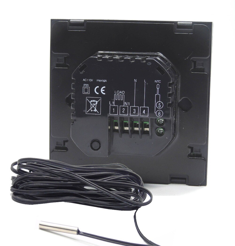 24VAC 110VAC 230VAC Programmable Touch Screen heating room thermostat for Dual sensor