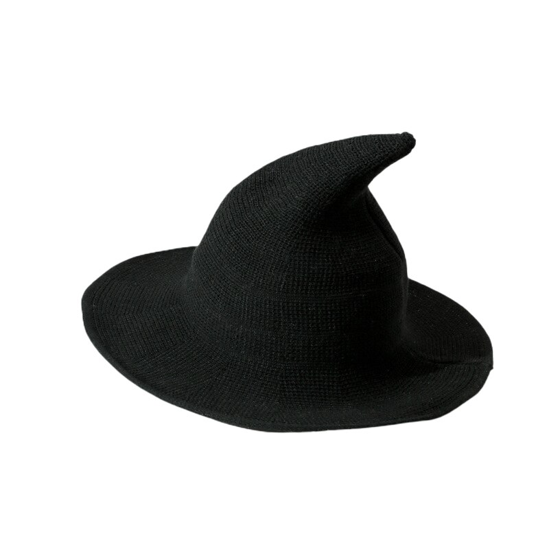 Nova moda feminina senhoras chapéu de malha cor sólida balde chapéus chapéu pescador chapéu de bruxa preto cinza rosa bege: Black