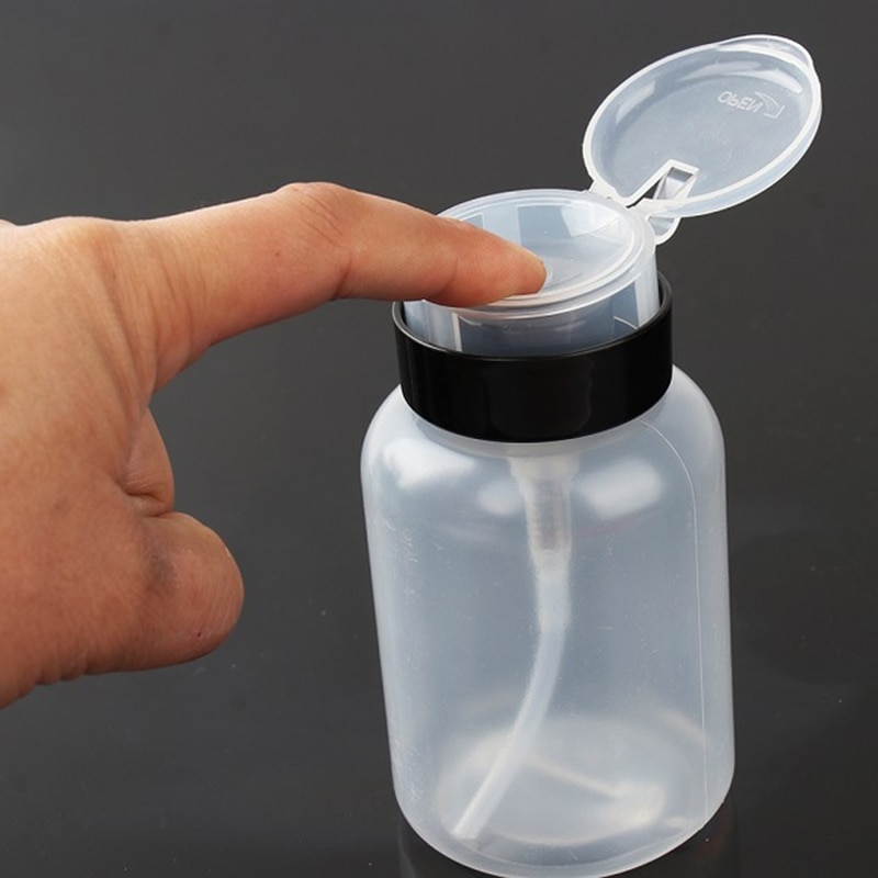 1 Pc 200 Ml Lege Plastic Druk Pomp Clear Storage Fles Nagellak Gel Remover Schone Vloeistof Alcohol Water Opslag container