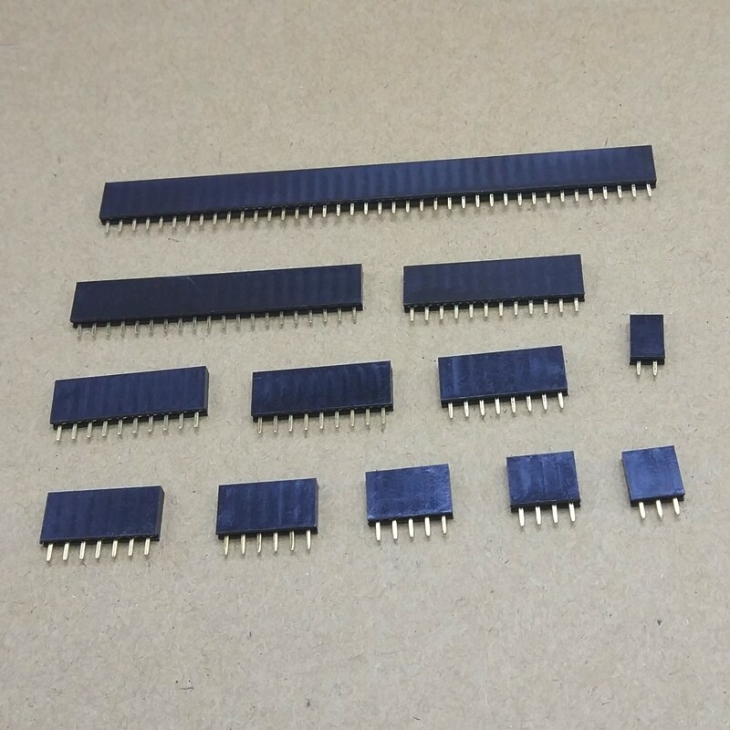 155pcs/box 2.54mm single row pin socket Female Header connector 2/3/4/5/6/7/8/9/10/12/20/40pin PCB board combination Kit