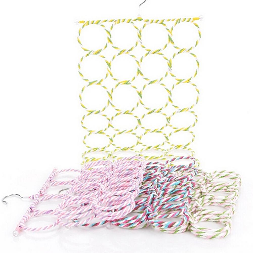 Porte-écharpe en corde avec 28 trous, organisateur de châle, support de rangement, crochet, Décor de salle: Default Title