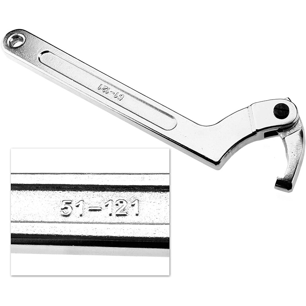 1 pz dado tondo chiave a mezzaluna regolabile chiave a testa tonda strumento dadi bulloni attrezzo manuale 19-51mm 32-76mm 51-121mm: 51mm-121mm