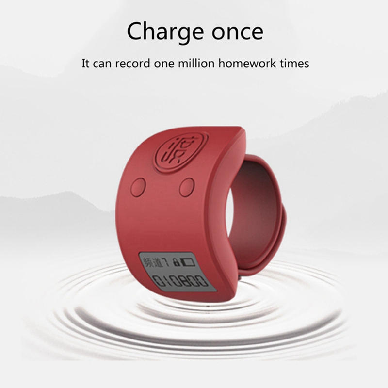 2 stück mini-digital-lcd-fingerring-handzähler, 6- stellig, wiederaufladbar, mit klickfunktion – rot & schwarz
