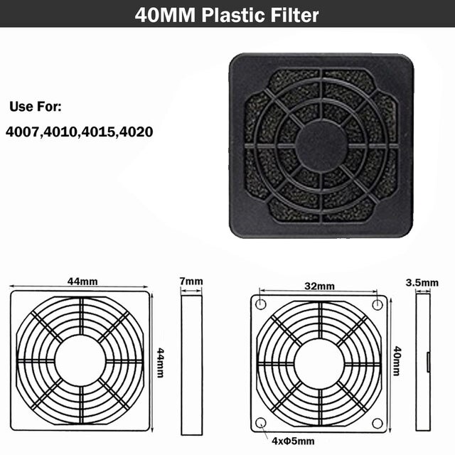 Case Fan Stoffilter Cover 120Mm Grille Pc Computer Stofdicht 12Cm 90Mm 80Mm 60Mm 50mm 40Mm 3D Printer Cooling Cooler Mesh Netto: 4CM