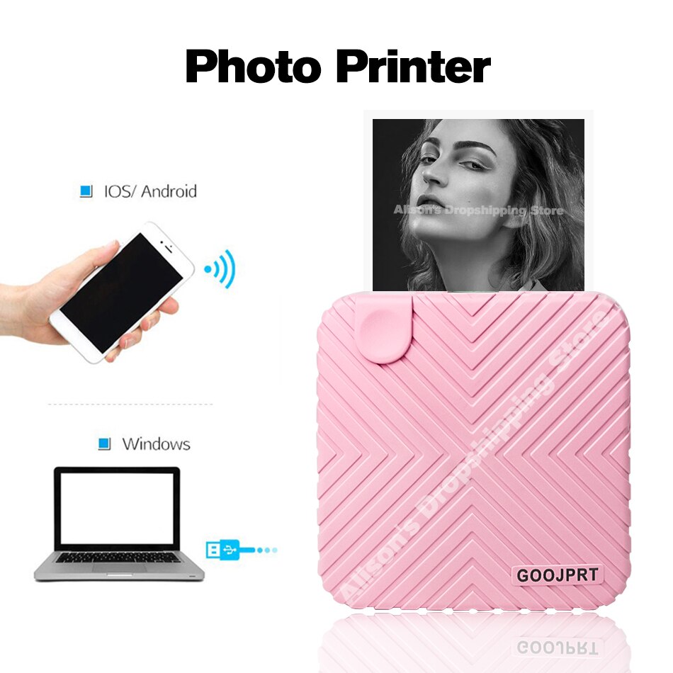 Mini Pocket Photo Printer Mobile phone Photo Printer Portable Handheld Printer for iOS and Android System for Kids Children