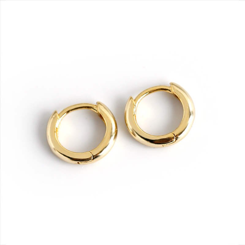 Inzatt Echt 925 Sterling Zilveren Geometrische Ronde Hoop Oorbellen Voor Mode Vrouwen Party Minimalistische Fijne Sieraden Accessoires: gold