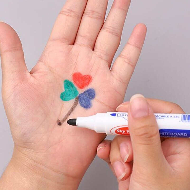 12Pcs Erasable Thick Head Refillable Non Toxic Liquid Ink Whiteboard Marker Pen C90C
