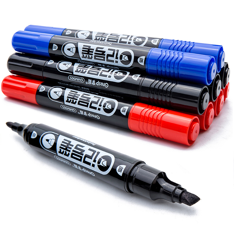 5/10pcs Permanent marker Indelible Waterproof Pens Dual Side Writing two side smooth writing