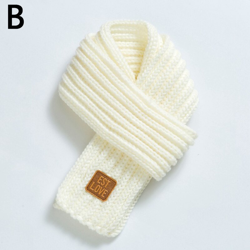 Écharpe en tricot unisexe pour bébé, fille et garçon, foulard doux, automne hiver, , solide, Parent-enfant: B