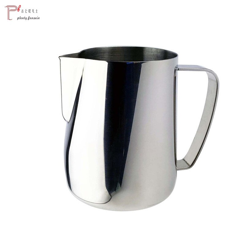Mjölkkanna i rostfritt stål skummande kanna spets dra blomma kopp kaffeskummare latte art skum verktyg kaffe 350ml 600ml: Silver- / 600ml