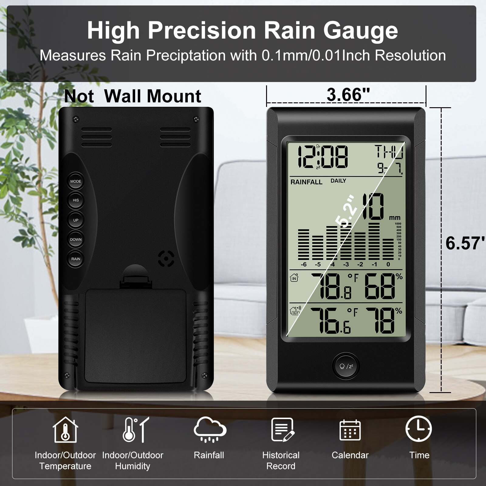 Weather Station Rain Gauge Calendars Alarm Clocks Grandado