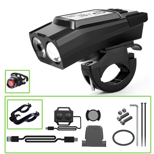 Bike Speed Meter Digital Bike Computer Multifunction Waterproof Sports Sensors Bicycle Speedometer Bike Light Horn 3 in 1: Black D2