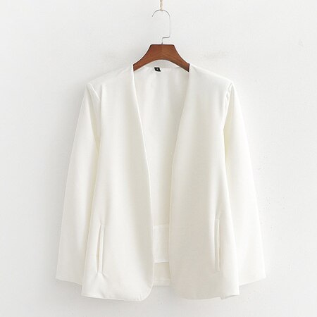 Poncho blanc bureau dame cape ouvert avant Blazer automne fendu moderne dame vêtements de travail printemps femmes costume manteaux AO946: S