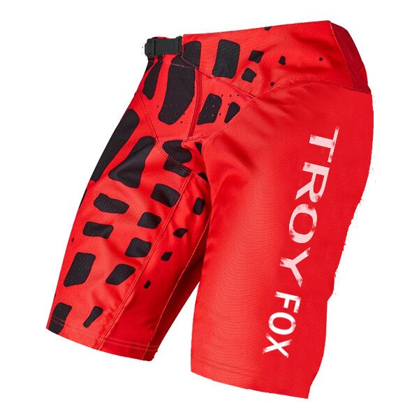 Troy Fox MTB ATV Bike Riding Defend Shorts Mountain Bicycle Offroad Summer Short Pants Mens: Red / 36