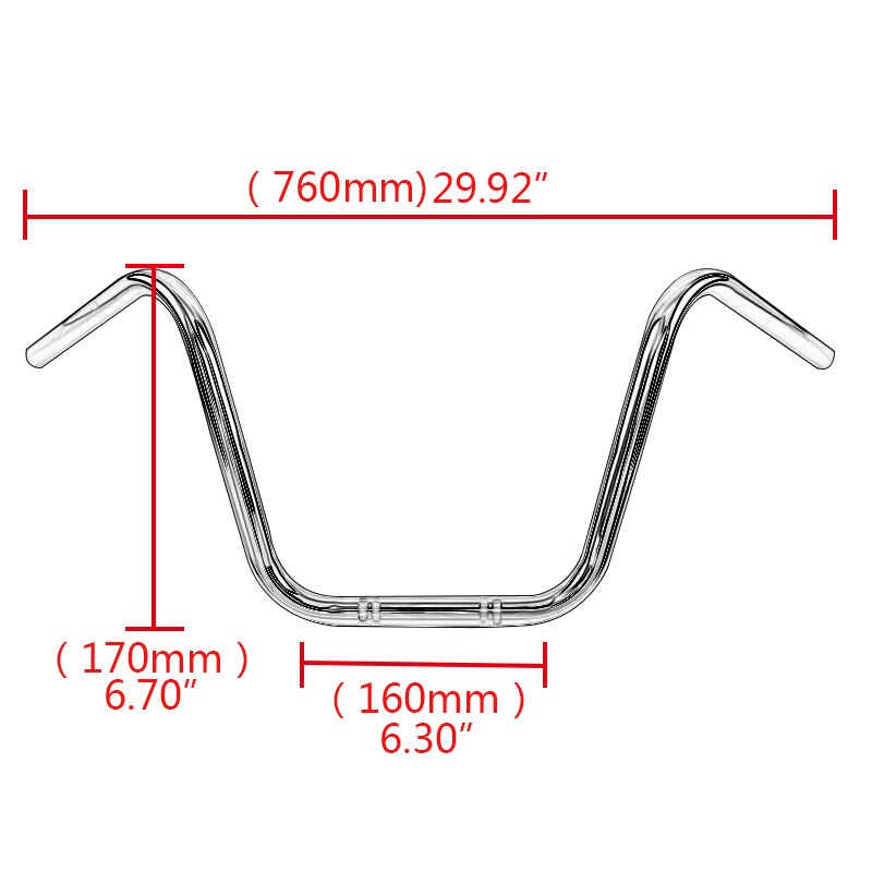 22mm 7/8 "  or 25mm 1 " styre motorcykelstyre retro draghandtag z bar för harley 1200 883 chopper bobber cafe racer: A 22 mm svarta