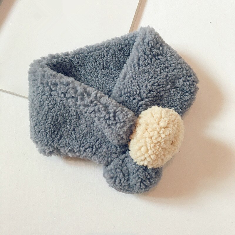 Herfst- en wintergebreide kindersjaal joker koreaanse stijl effen ringsjaal voor jongen en meisje 44: Blauw