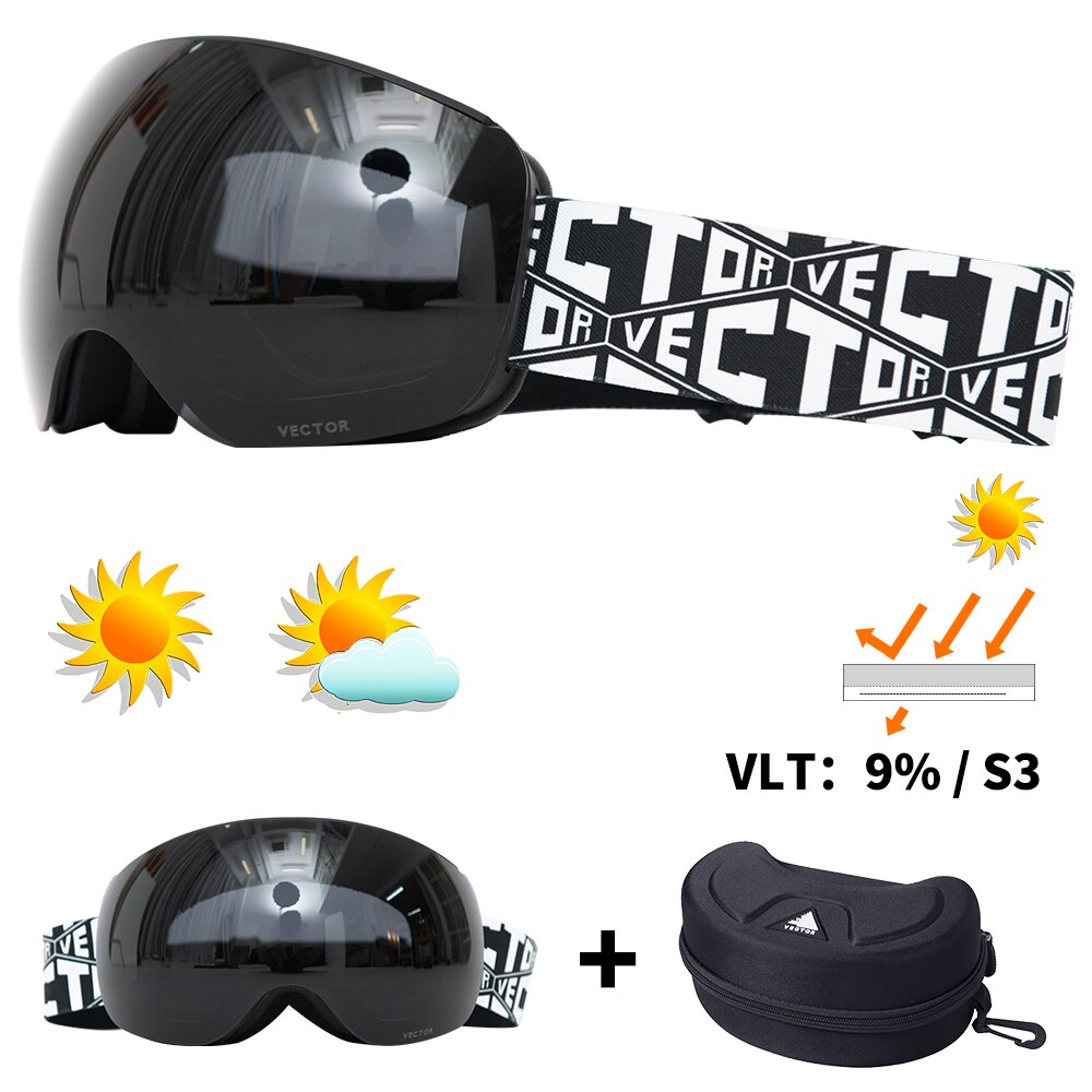 OTG Sci Snowboard A Specchio Magnetico Occhiali Degli Uomini Delle Donne Occhiali Da Sci Maschera UV 400 scarponi da neve Occhiali di Protezione Per Gli Adulti A Doppia Sferica: Color 8 n Case