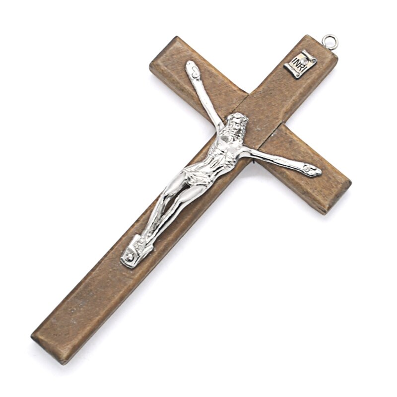 Houten Jesus Cross Hanger Christus Lijden Standbeeld Kruis Religieuze Gebed Jezus