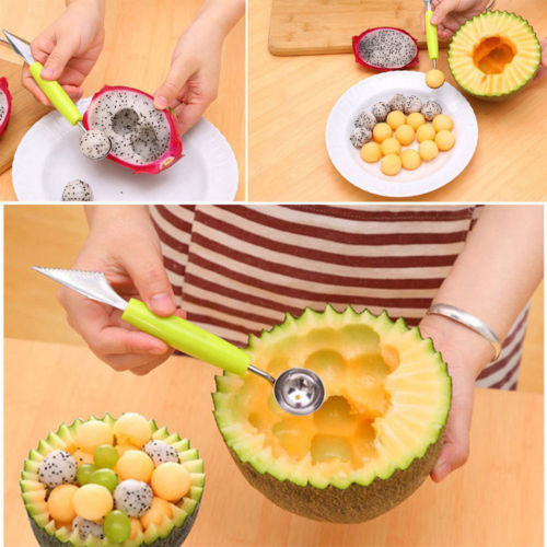 Mode Populaire Fruit Meloen Ijs Lepel Meloen Baller Vleesmes Rvs e