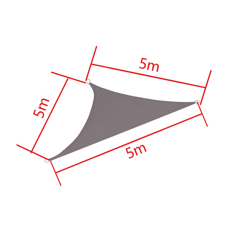 Waterproof Sun Shelter 300D Outdoor Yard Garden Shade Sails Triangle Large Swimming Patio Pool Canopy Camping Awning: 5mx5mx5m grey