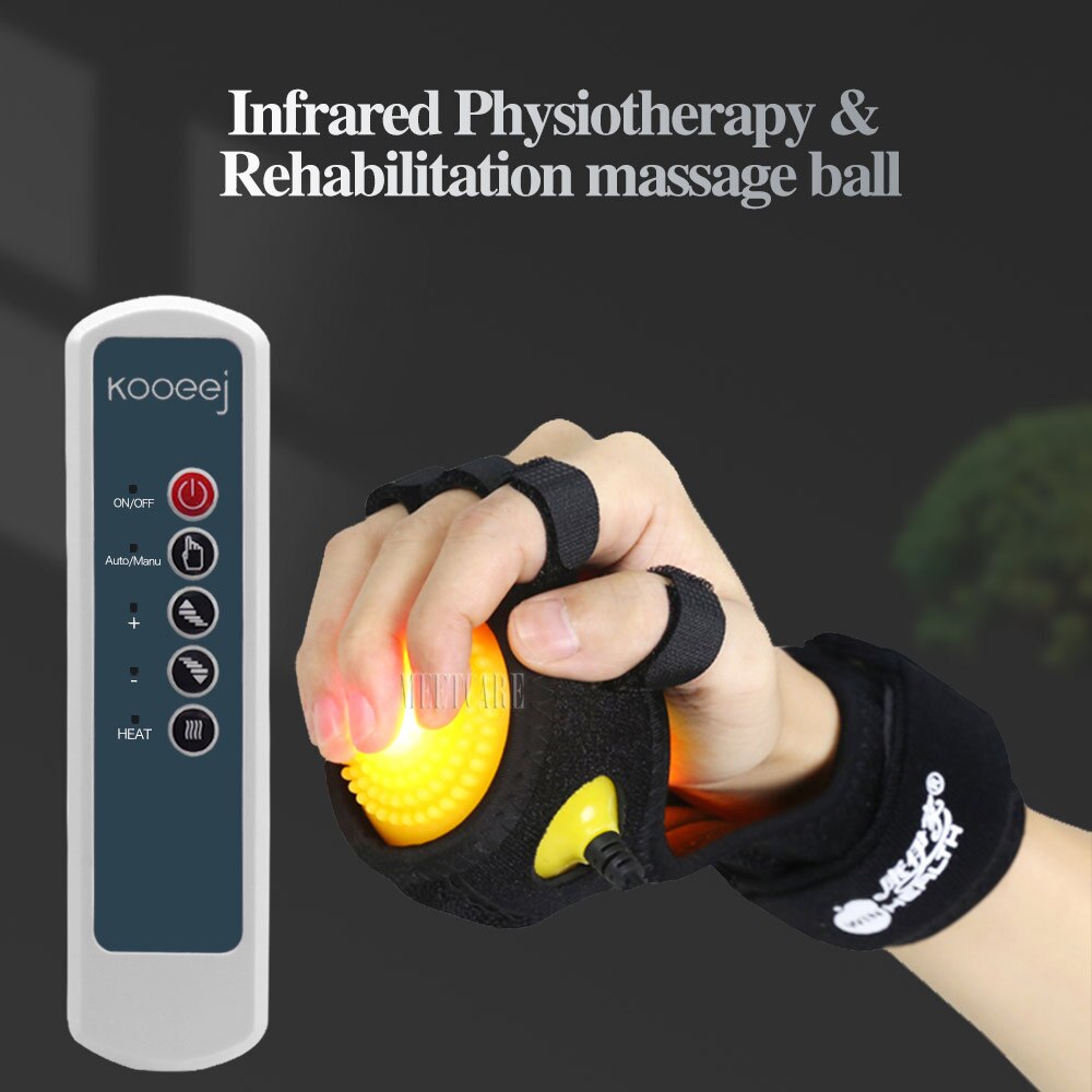 Infrared Compress Hand Massager Ball Massage Hand and Fingers Physiotherapy Rehabilitation Spasm Dystonia Hemiplegia Stroke