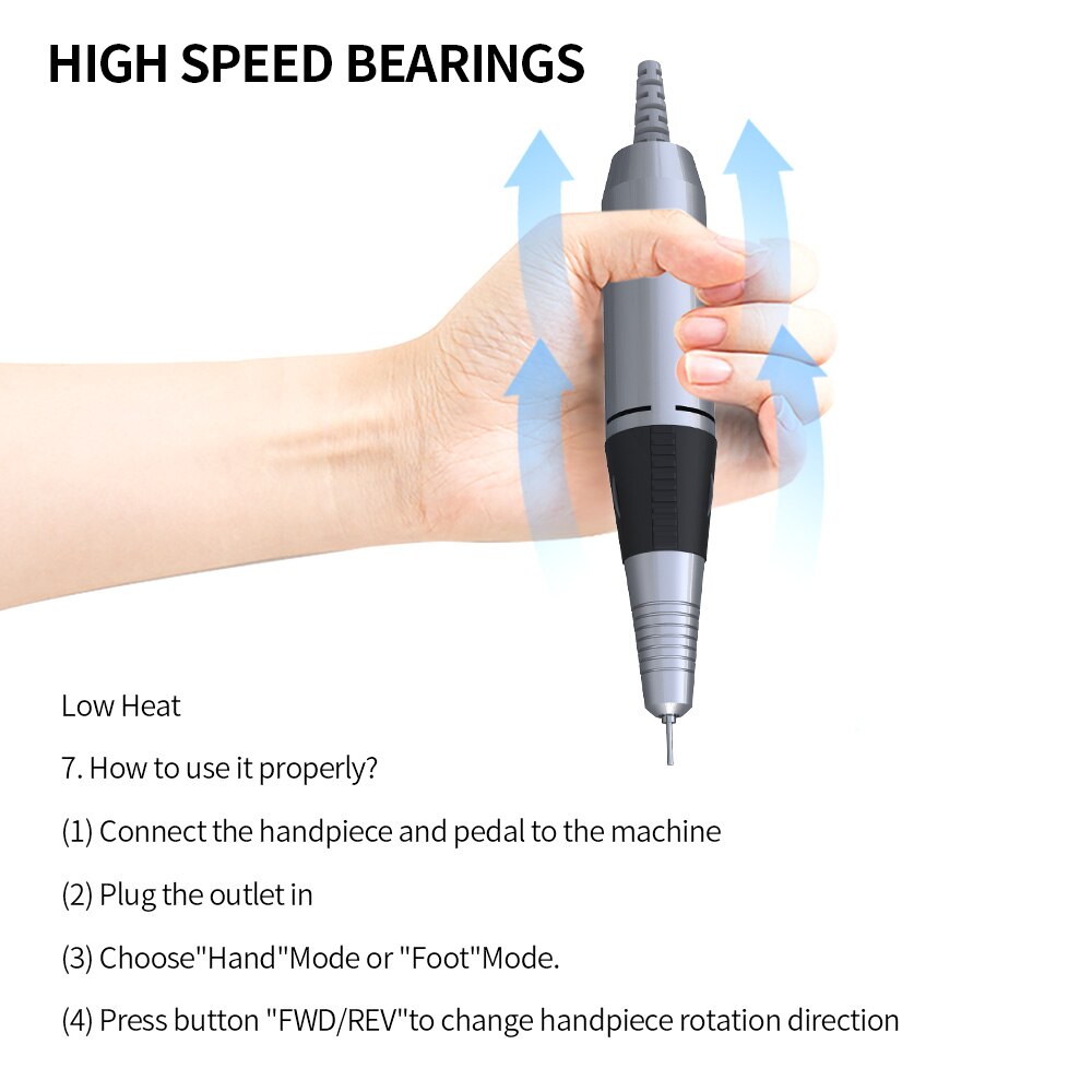 35000/20000 RPM Electric Nail Drill Machine Manicure Pedicure with 6 Cutter Nail Drill bits Kit Manicure Drills &amp; Accessories