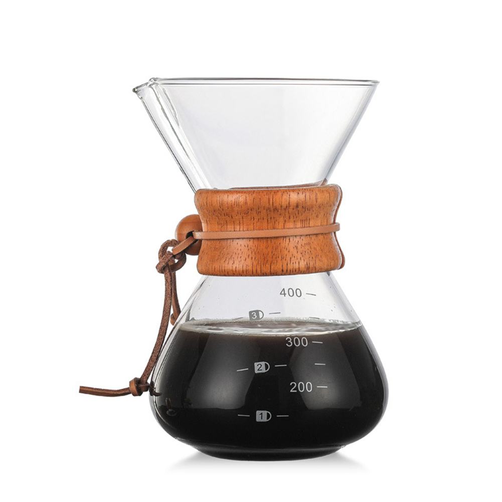 Kaffekander filter glasbrygger chemex stil kaffemaskine kande barista perkolator køkkenudstyr: Intet filter