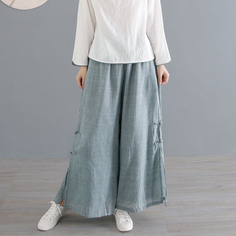 Traditionel kinesisk tøj bomuld linned skjorte bluse vintage dame solid toppe orientalsk hanfu kinesisk stil tøj kvinder 11101: 2
