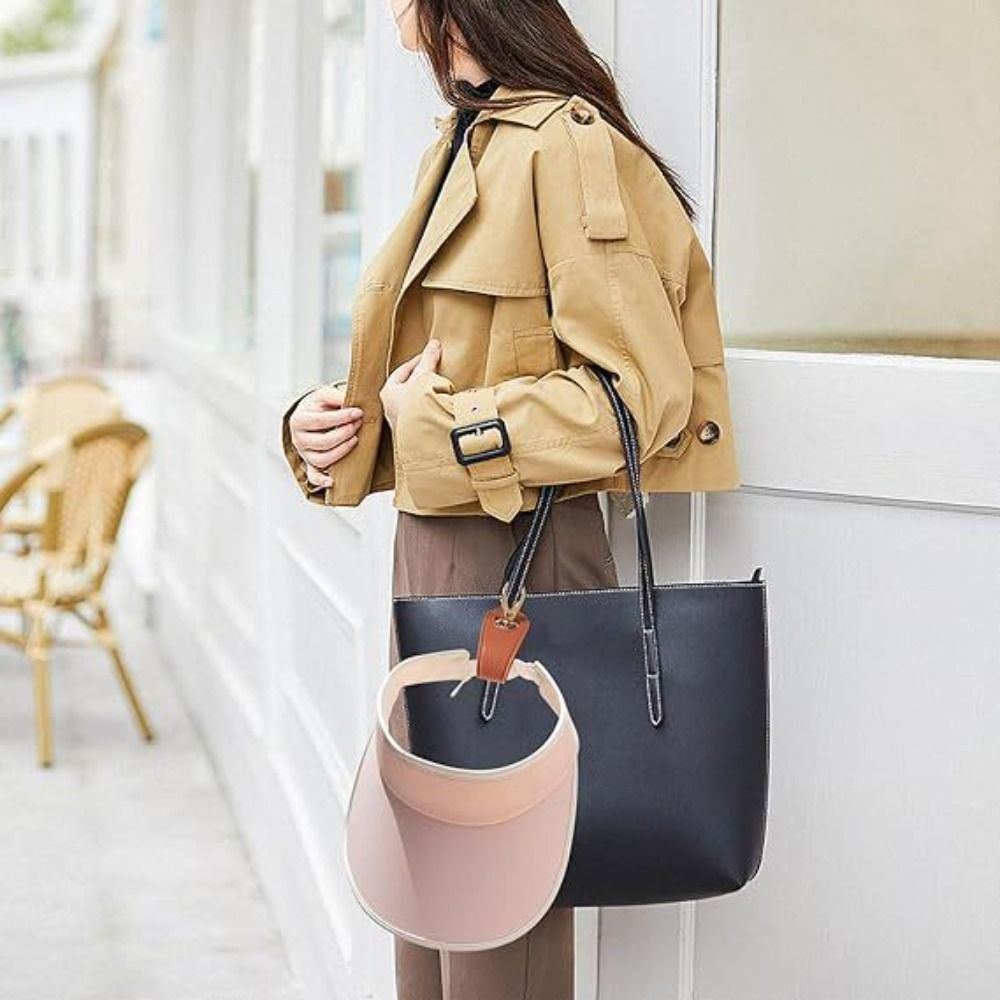 PU Leather Golf Baseball Hat Clip Clips On Bag Solid Color Travel Hat Clip Hat Strap Wallet Buckle Hat Holder Travel Accessory